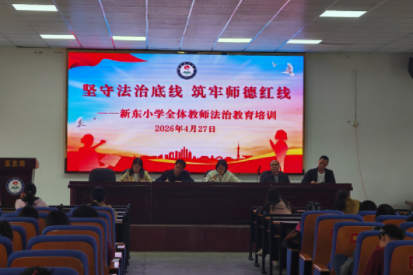 坚守法治底线 筑牢师德红线&mdash;&mdash;武冈市新东小学开展教职工法治教育培训